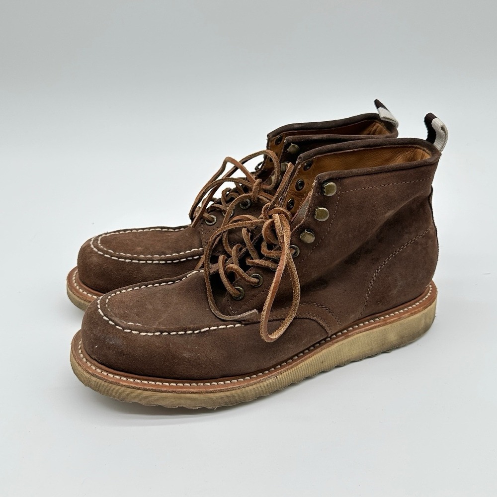 Coach Suede Derek Hiking Boots Brown Leather Lace Up Moc Toe Chukka‎ Mens 9M